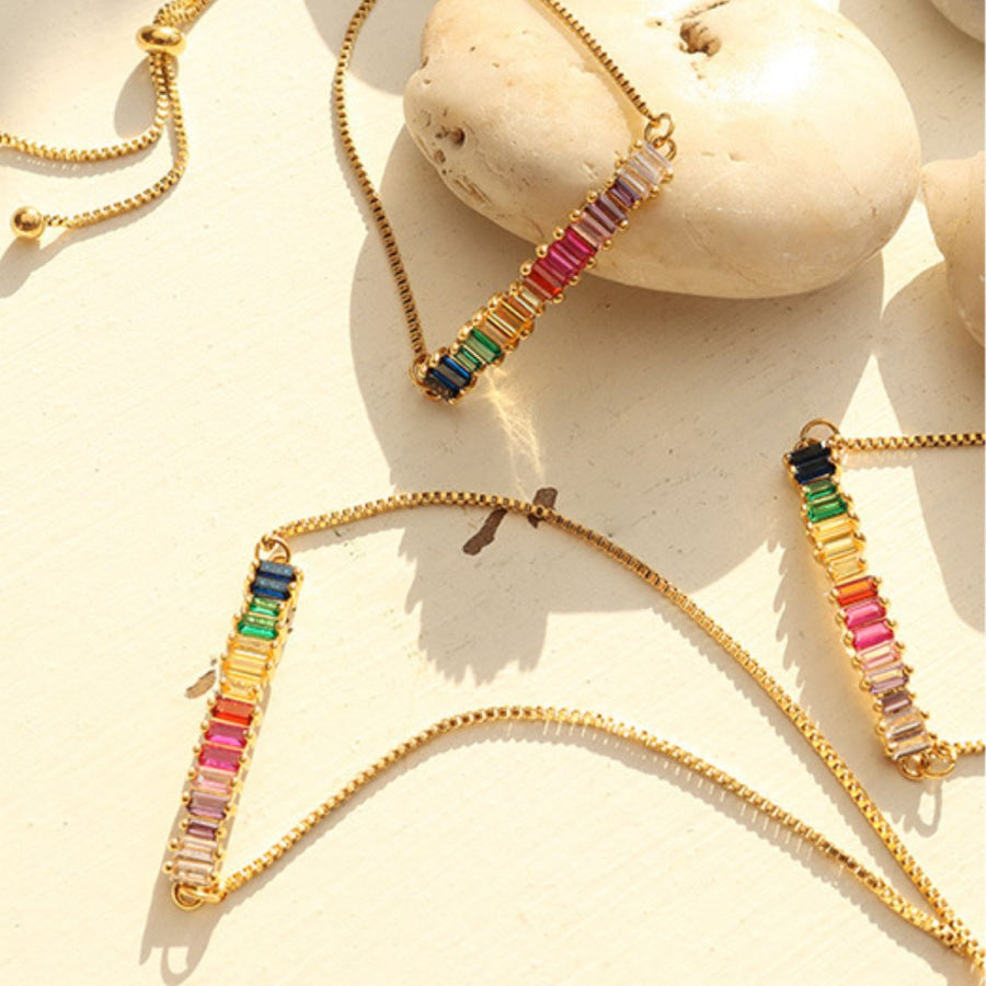 Contrast Zircon Titanium Steel Bracelet Multicolor / One Size Apparel and Accessories
