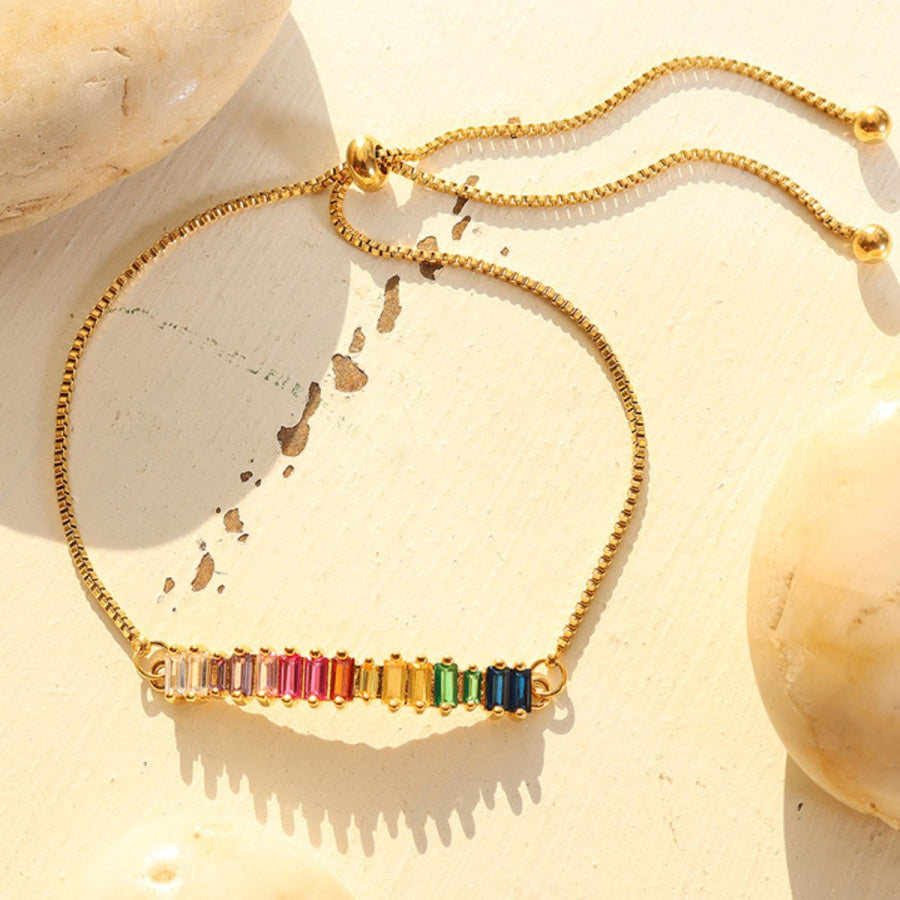 Contrast Zircon Titanium Steel Bracelet Multicolor / One Size Apparel and Accessories