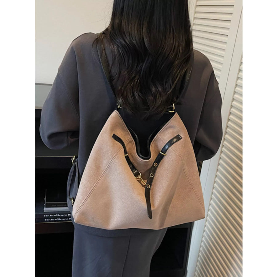 Convertible Adjustable Strap Backpack Bag Khaki / One Size Apparel and Accessories