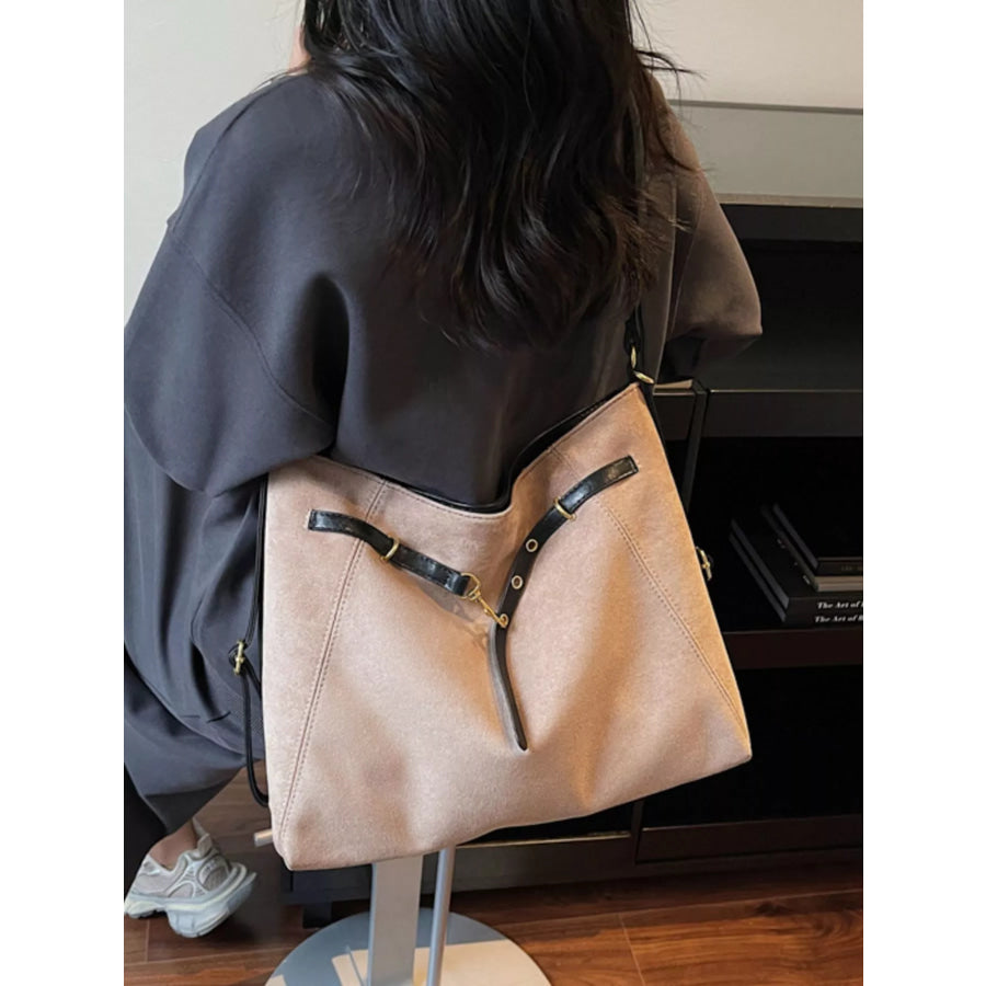 Convertible Adjustable Strap Backpack Bag Khaki / One Size Apparel and Accessories