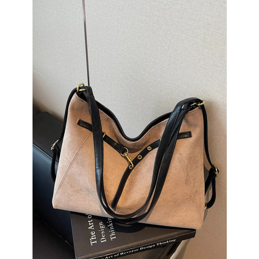Convertible Adjustable Strap Backpack Bag Khaki / One Size Apparel and Accessories