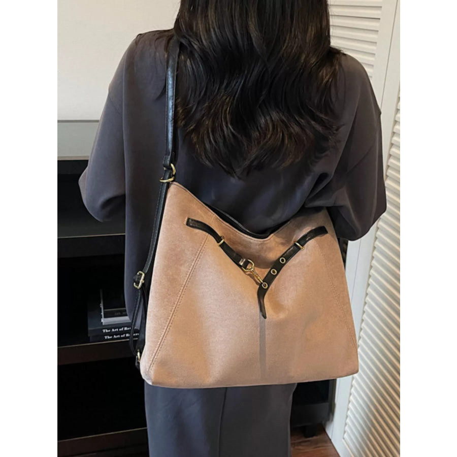 Convertible Adjustable Strap Backpack Bag Khaki / One Size Apparel and Accessories