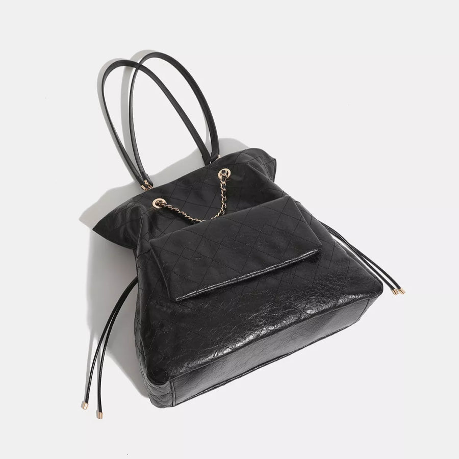 Convertible Drawstring Backpack Bag Black / onesize Apparel and Accessories
