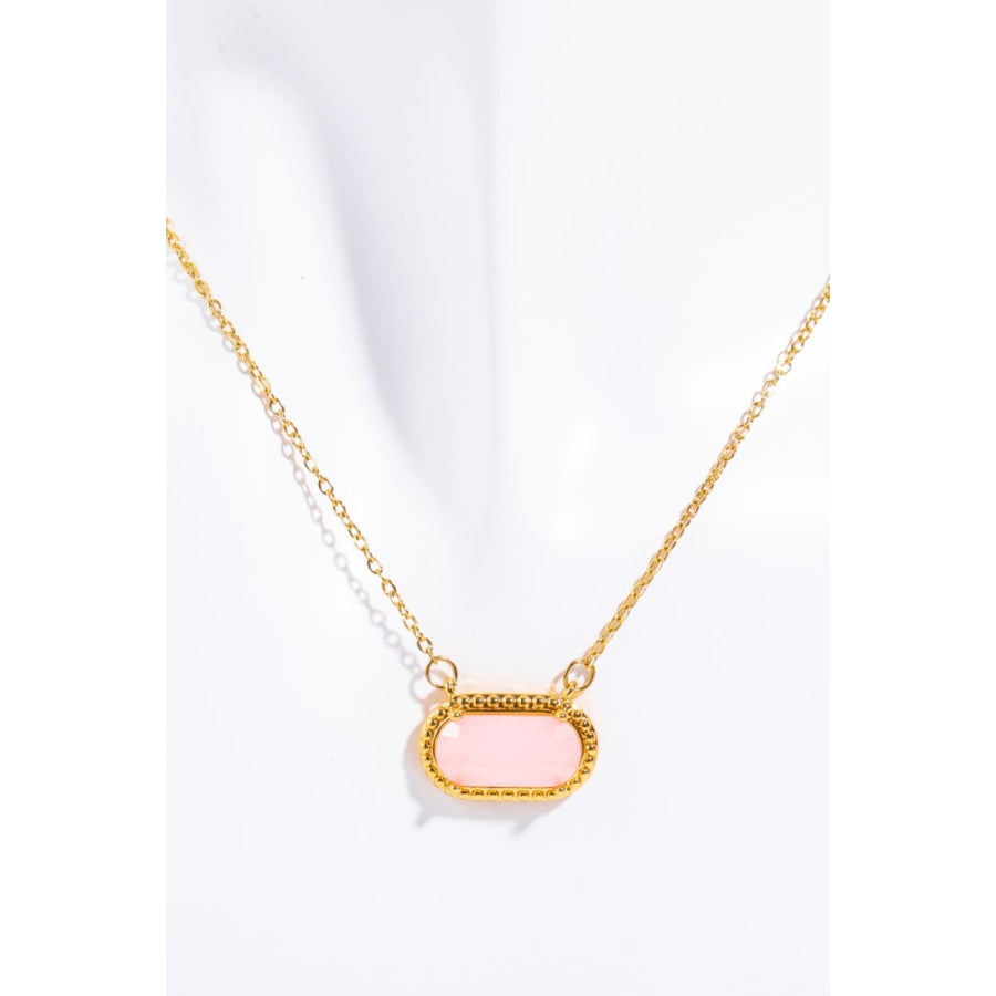 Copper 14K Gold Pleated Pendant Necklace Blush Pink / One Size