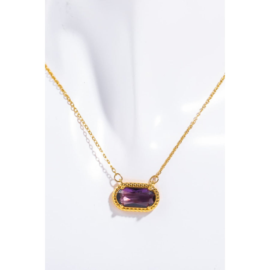 Copper 14K Gold Pleated Pendant Necklace Violet / One Size