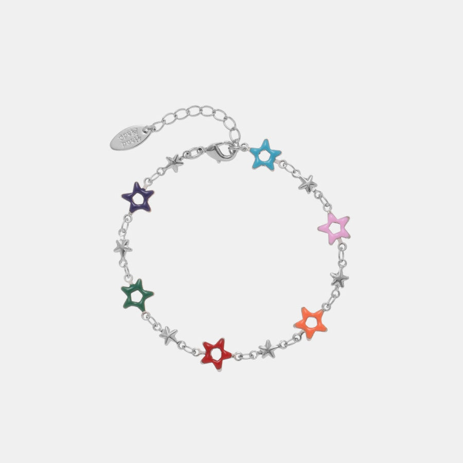 Copper Drip Oil Star Bracelet Silver / One Size Apparel and Accessories