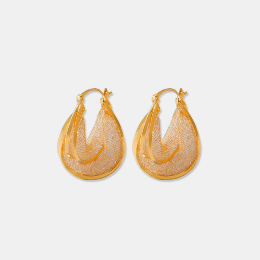Copper Glass Stone U Shape Earrings Apparel and Accessories