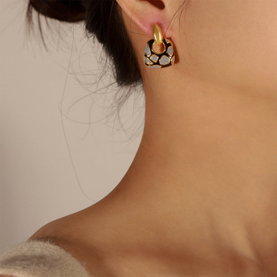 Copper Oil Drip Earrings Apparel and Accessories