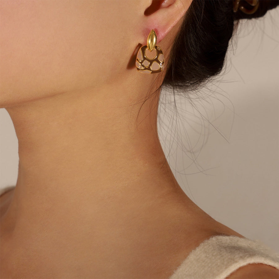 Copper Oil Drip Earrings Apparel and Accessories