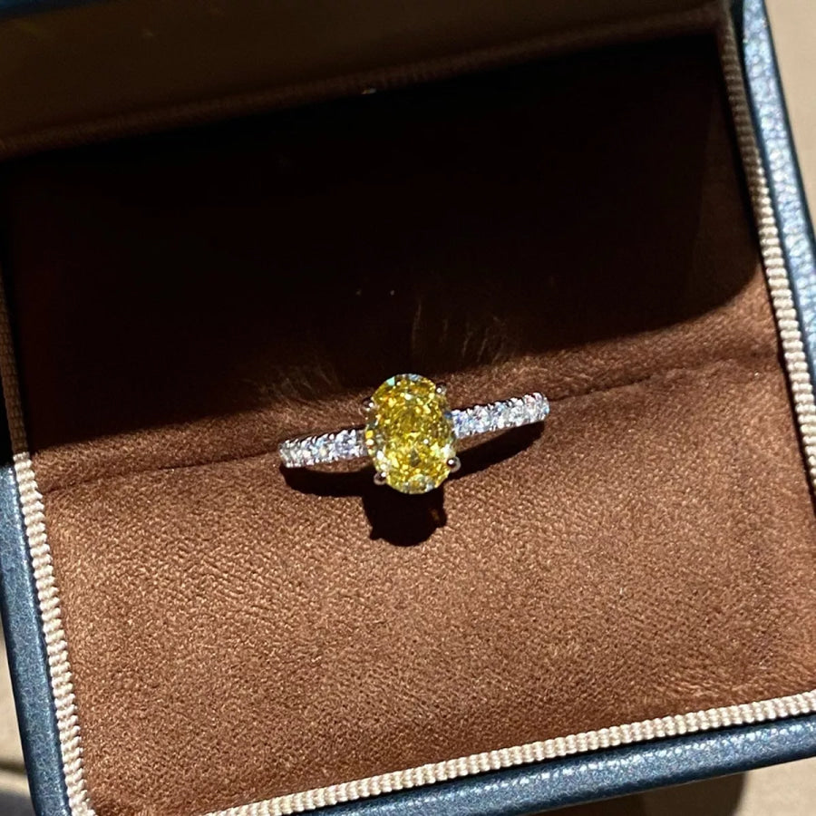 Copper Zircon Oval Ring Apparel and Accessories