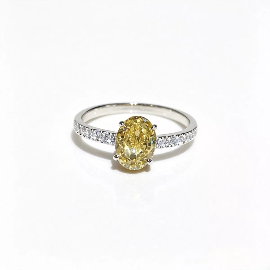 Copper Zircon Oval Ring Apparel and Accessories