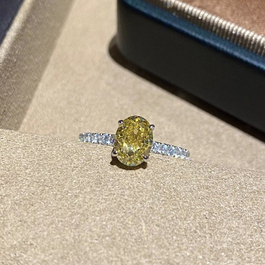 Copper Zircon Oval Ring Apparel and Accessories