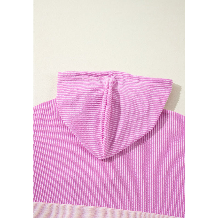 Corded Color Block Drawstring Hoodie Apparel and Accessories