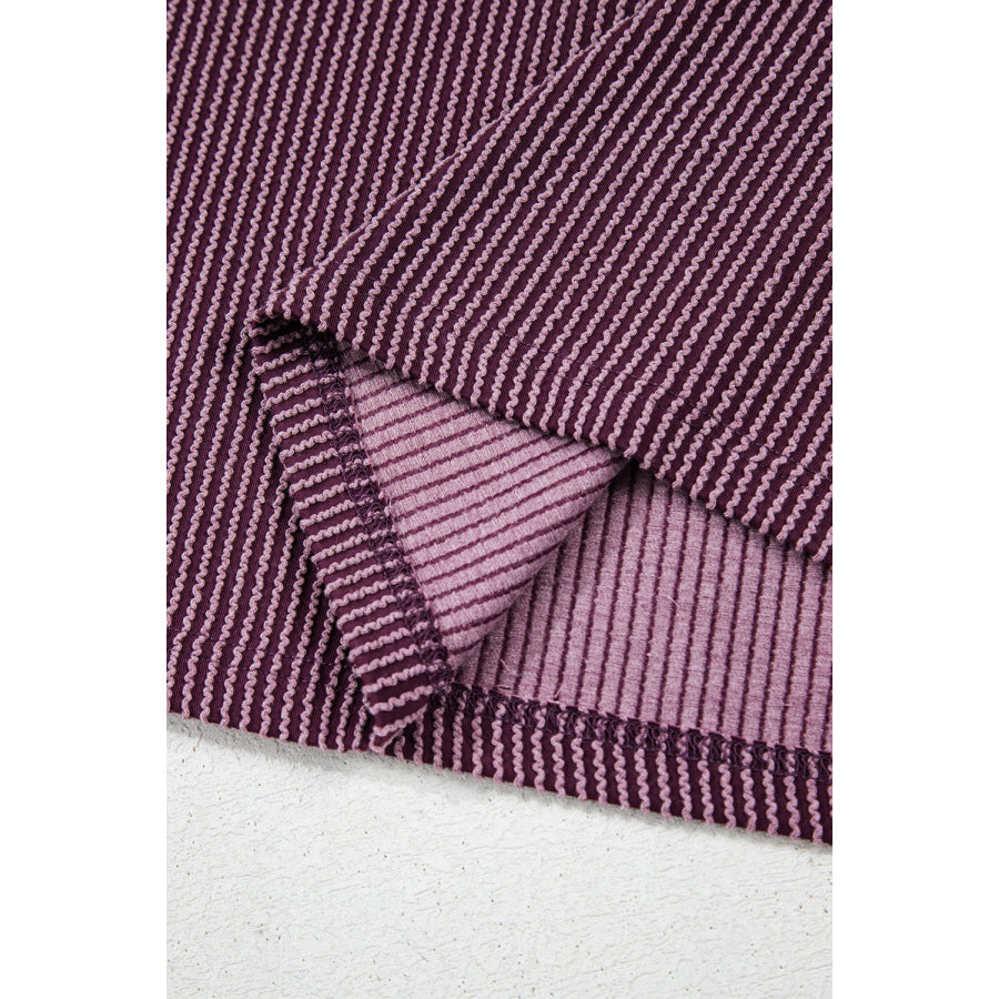 Corded Knit Mock Neck Short Sleeve T Shirt Apparel and Accessories