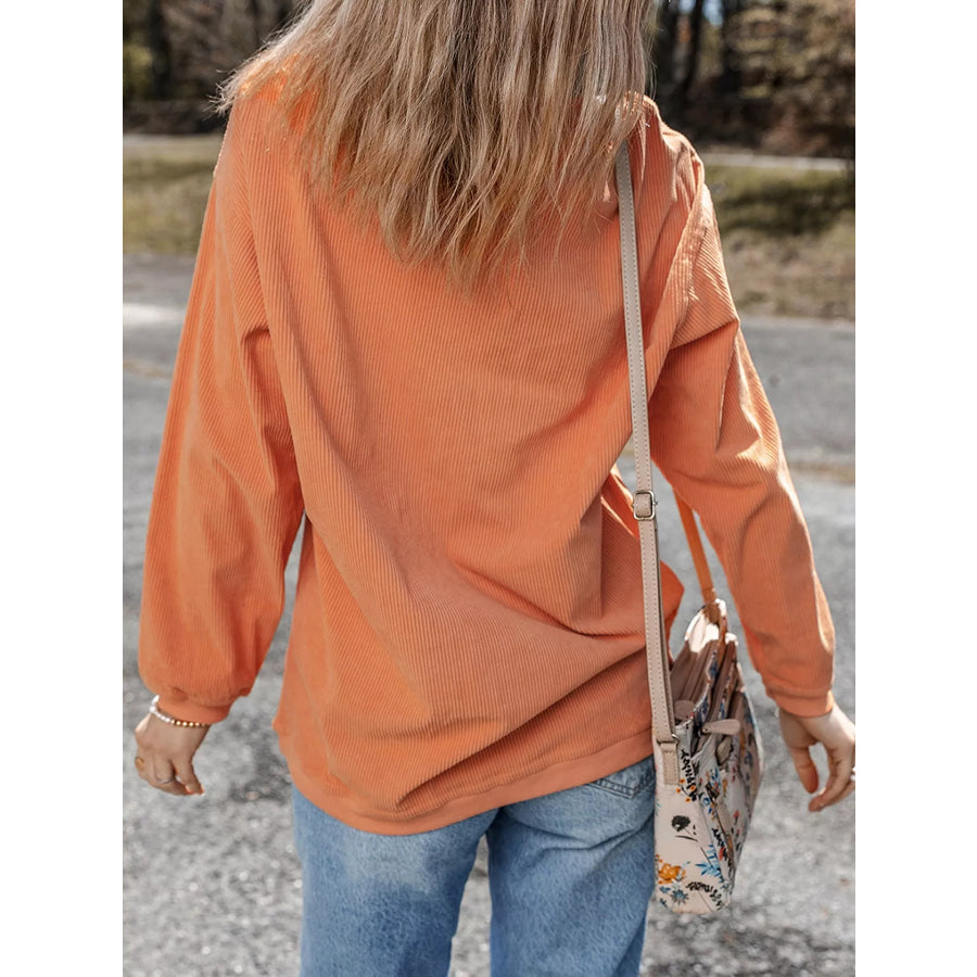 Corded Ribbed Farm Fresh Pumpkins Graphic Sweatshirt Apparel and Accessories