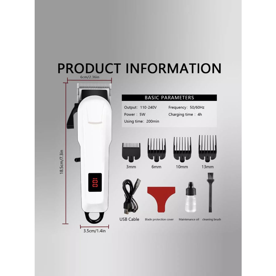 Cordless Hair Clipper with LED Display Apparel and Accessories