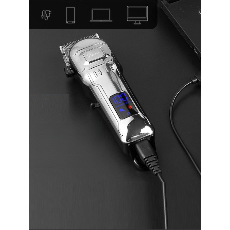 Cordless Hair Clipper with LED Display Silver / One Size Apparel and Accessories