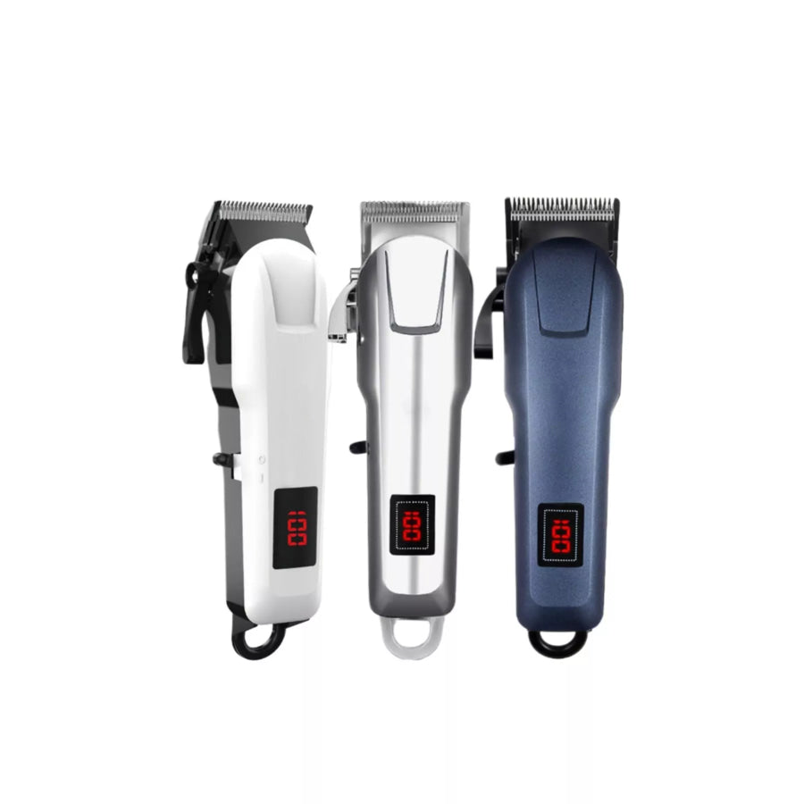 Cordless Hair Clipper with LED Display White / One Size Apparel and Accessories