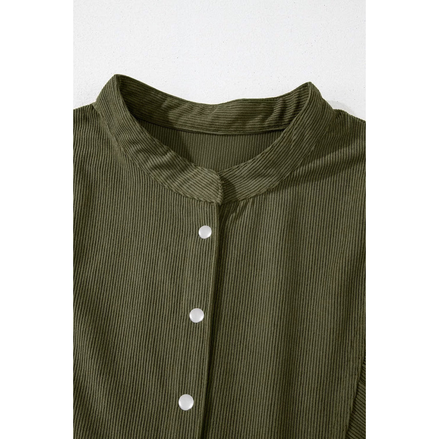 Corduroy Button-Down Babydoll Dress Apparel and Accessories