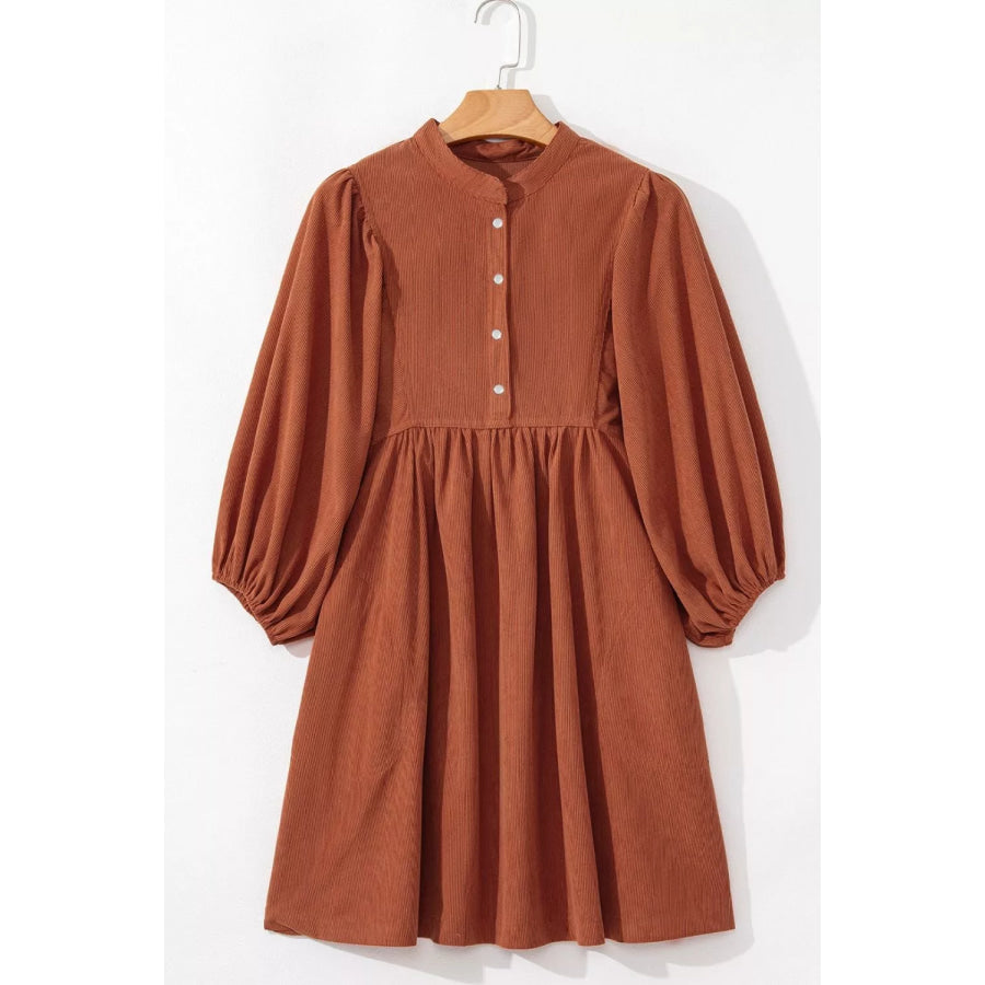 Corduroy Button-Down Babydoll Dress Apparel and Accessories