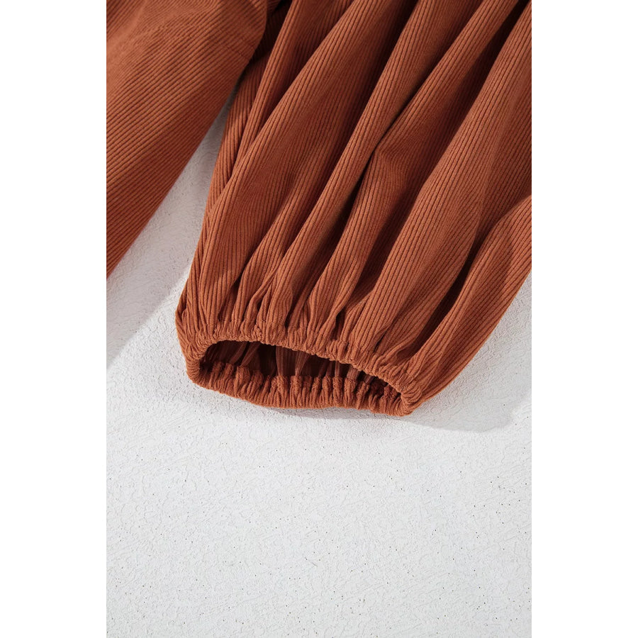 Corduroy Button-Down Babydoll Dress Apparel and Accessories
