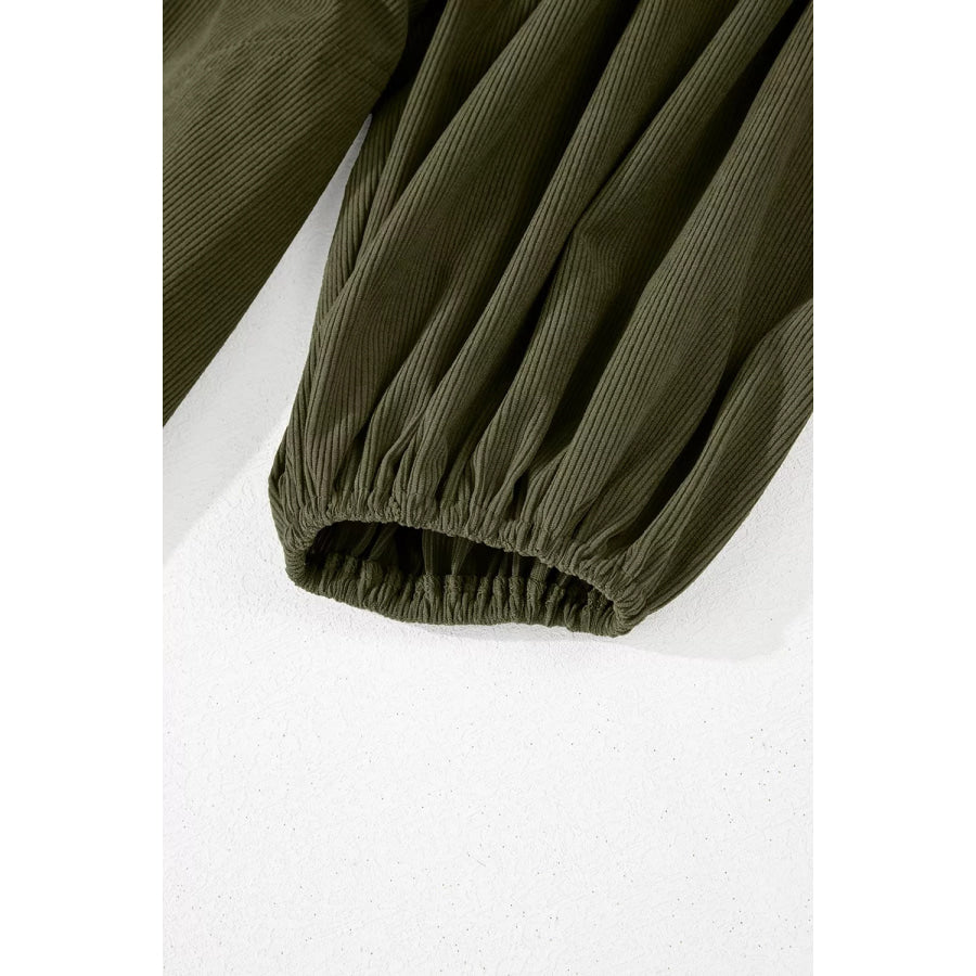 Corduroy Button-Down Babydoll Dress Apparel and Accessories