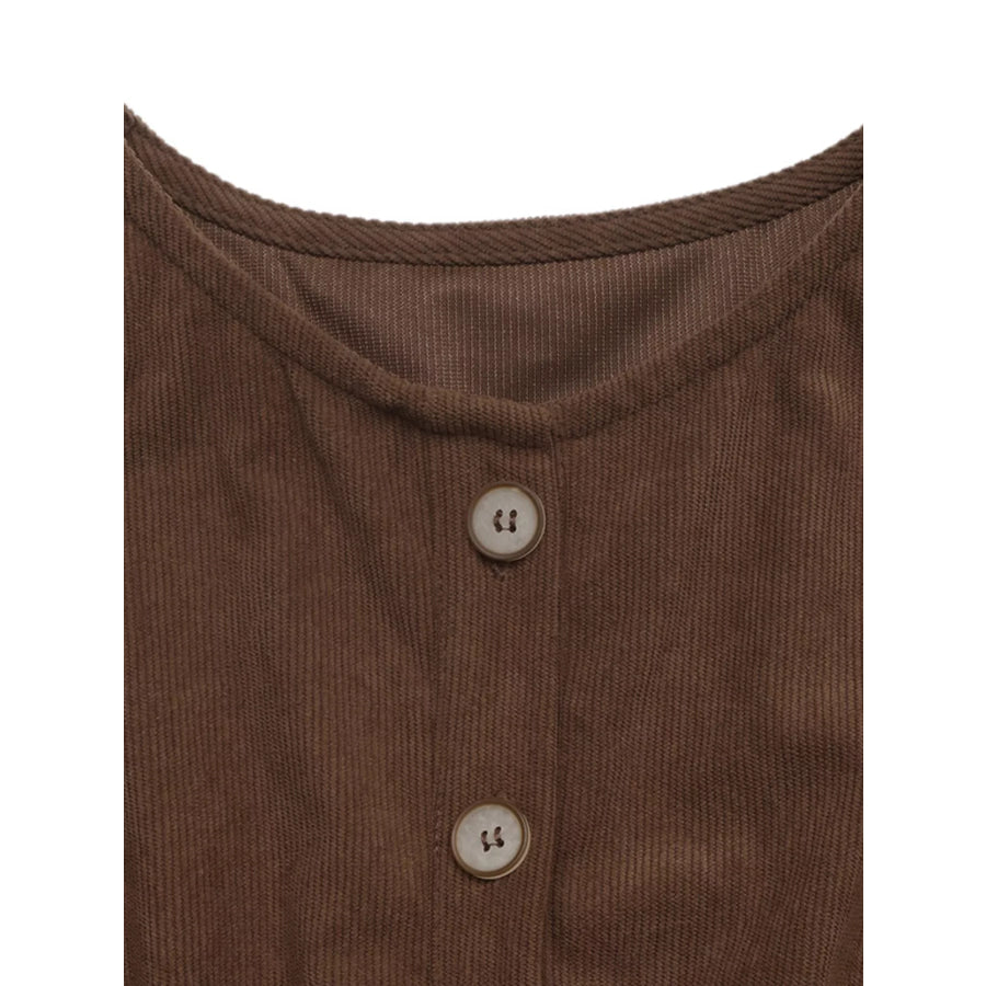 Corduroy Button-Down Maxi Dress Apparel and Accessories