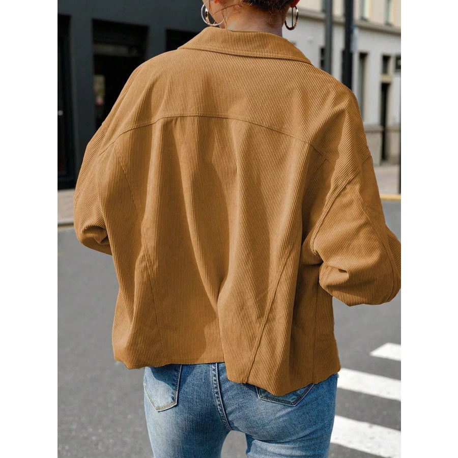 Corduroy Button-Down Shacket Apparel and Accessories