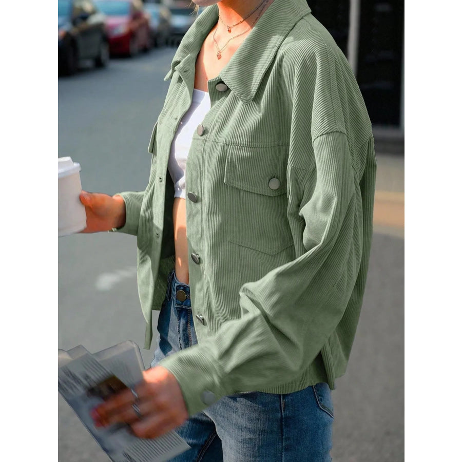 Corduroy Button-Down Shacket Apparel and Accessories