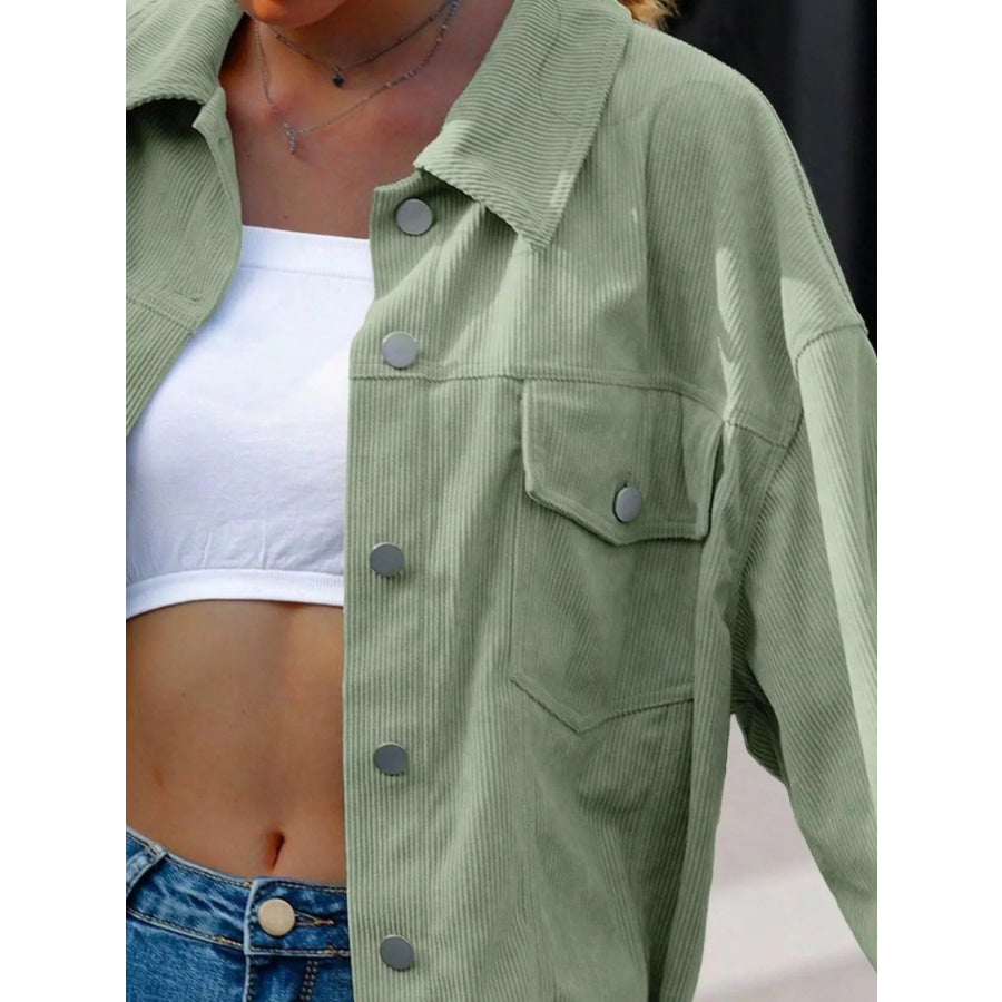 Corduroy Button-Down Shacket Apparel and Accessories