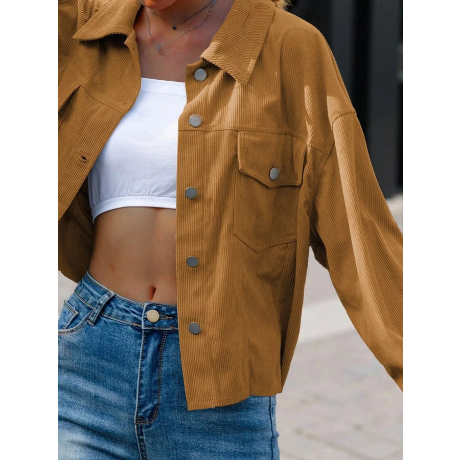 Corduroy Button-Down Shacket Apparel and Accessories