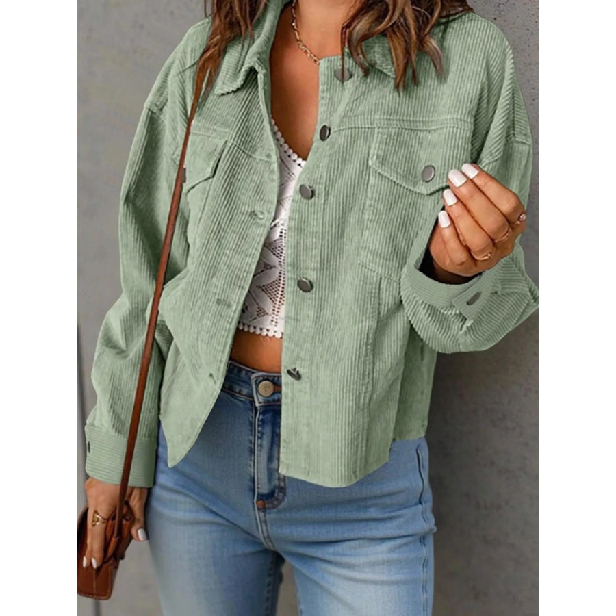 Corduroy Button-Down Shacket Apparel and Accessories
