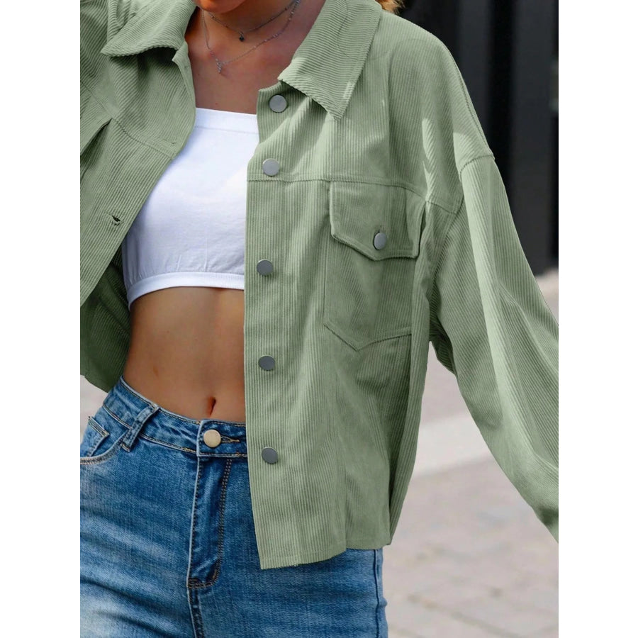 Corduroy Button-Down Shacket Apparel and Accessories