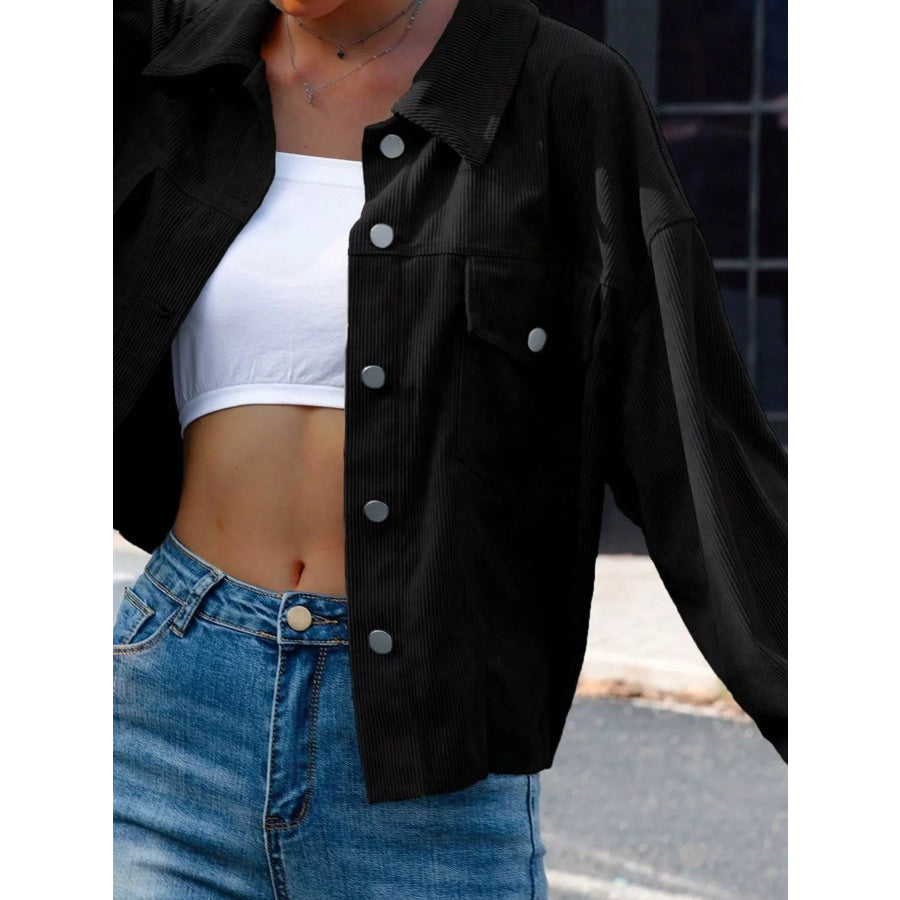 Corduroy Button-Down Shacket Apparel and Accessories