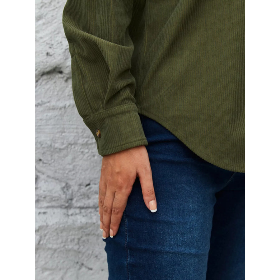 Corduroy Button-Up Shirt Apparel and Accessories