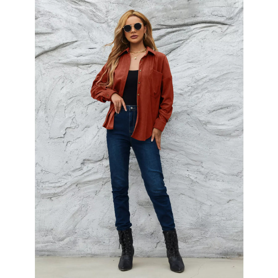 Corduroy Button-Up Shirt Apparel and Accessories