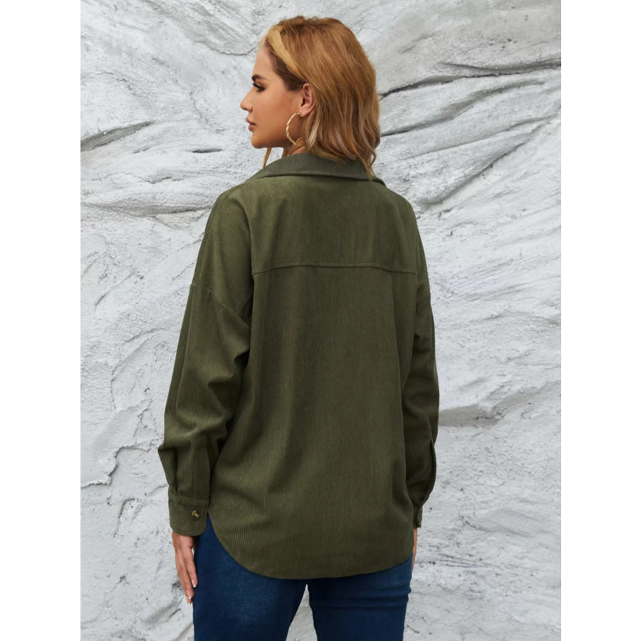 Corduroy Button-Up Shirt Apparel and Accessories