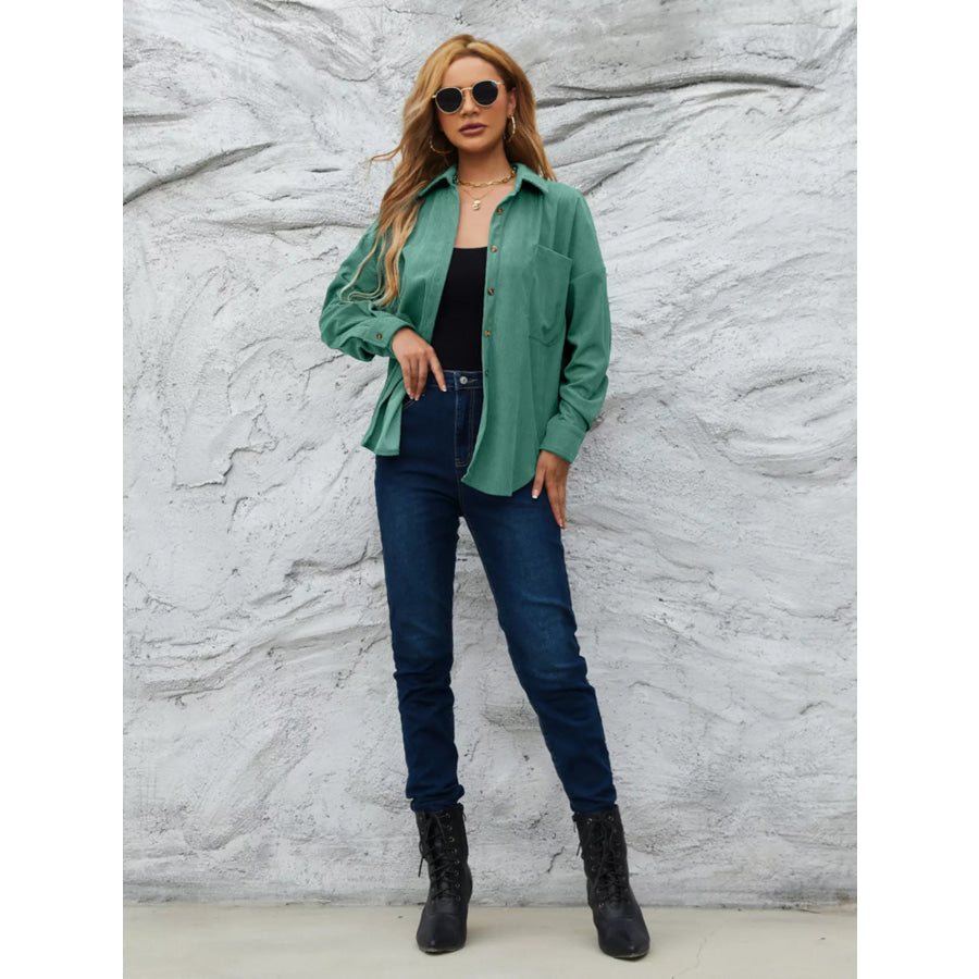 Corduroy Button-Up Shirt Apparel and Accessories