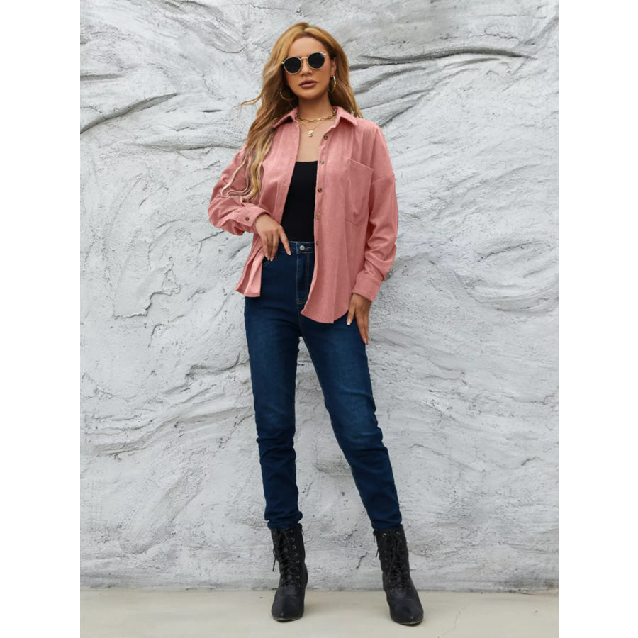 Corduroy Button-Up Shirt Apparel and Accessories