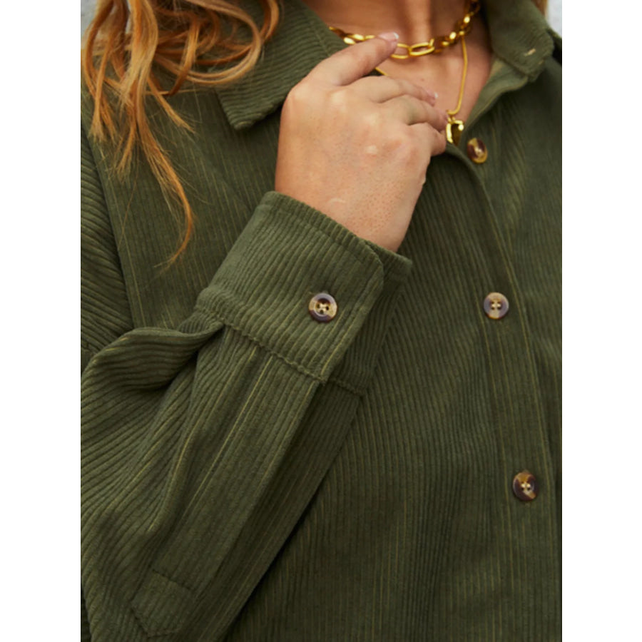 Corduroy Button-Up Shirt Apparel and Accessories