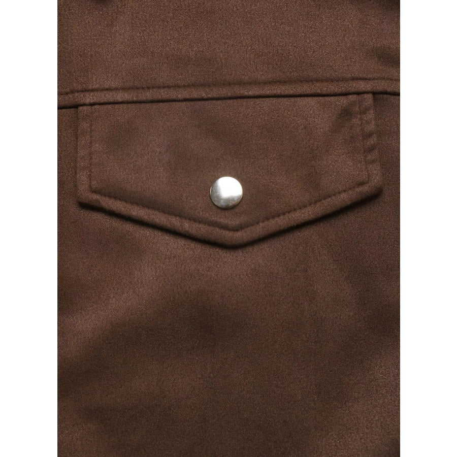 Corduroy Collar Zip-Up Jacket Apparel and Accessories