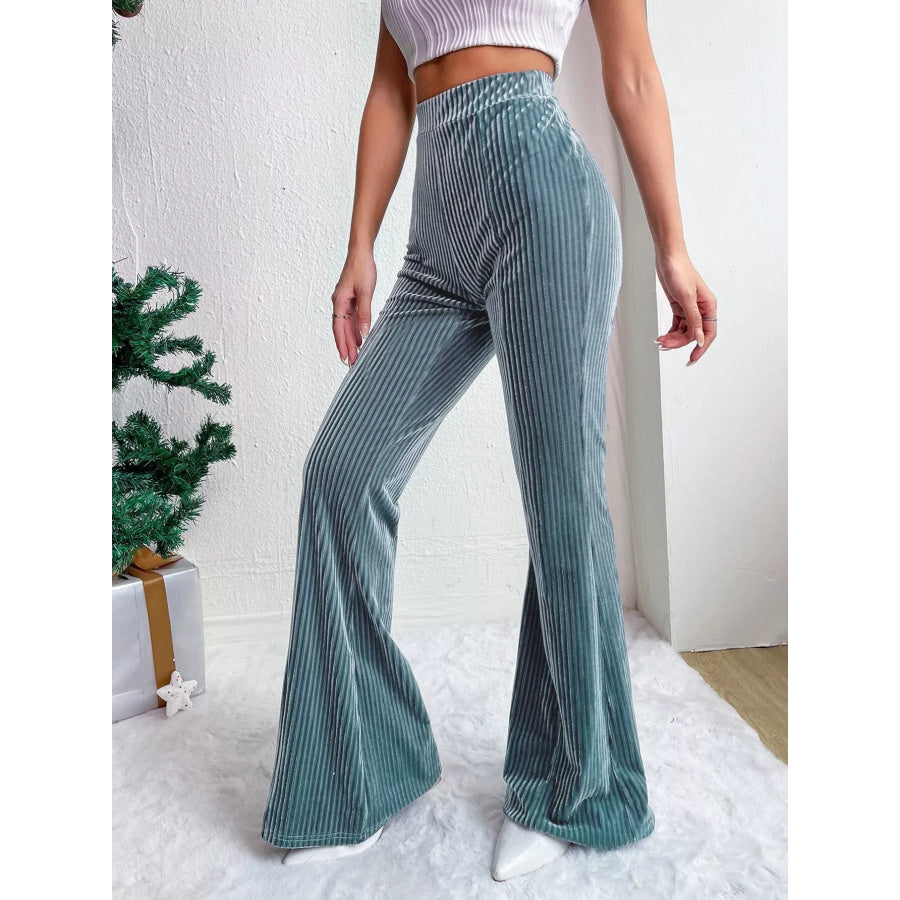 Corduroy High Waist Flare Pants Apparel and Accessories