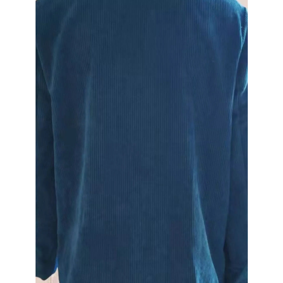 Corduroy Lapel Collar Casual Blazer Apparel and Accessories