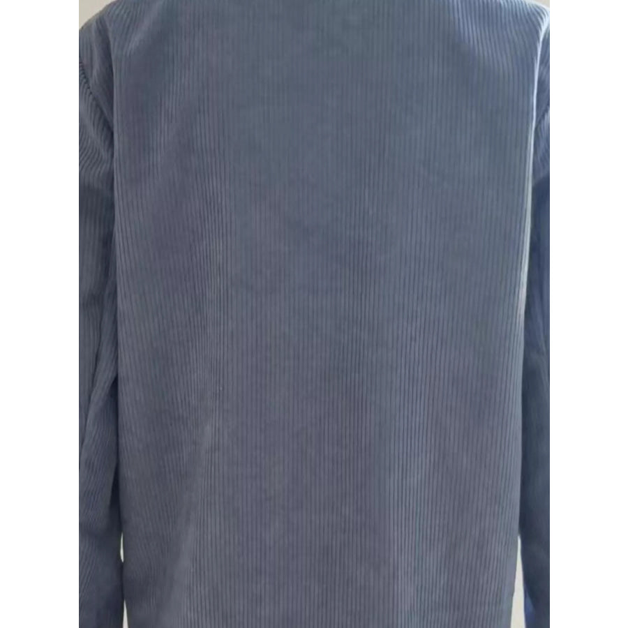 Corduroy Lapel Collar Casual Blazer Apparel and Accessories