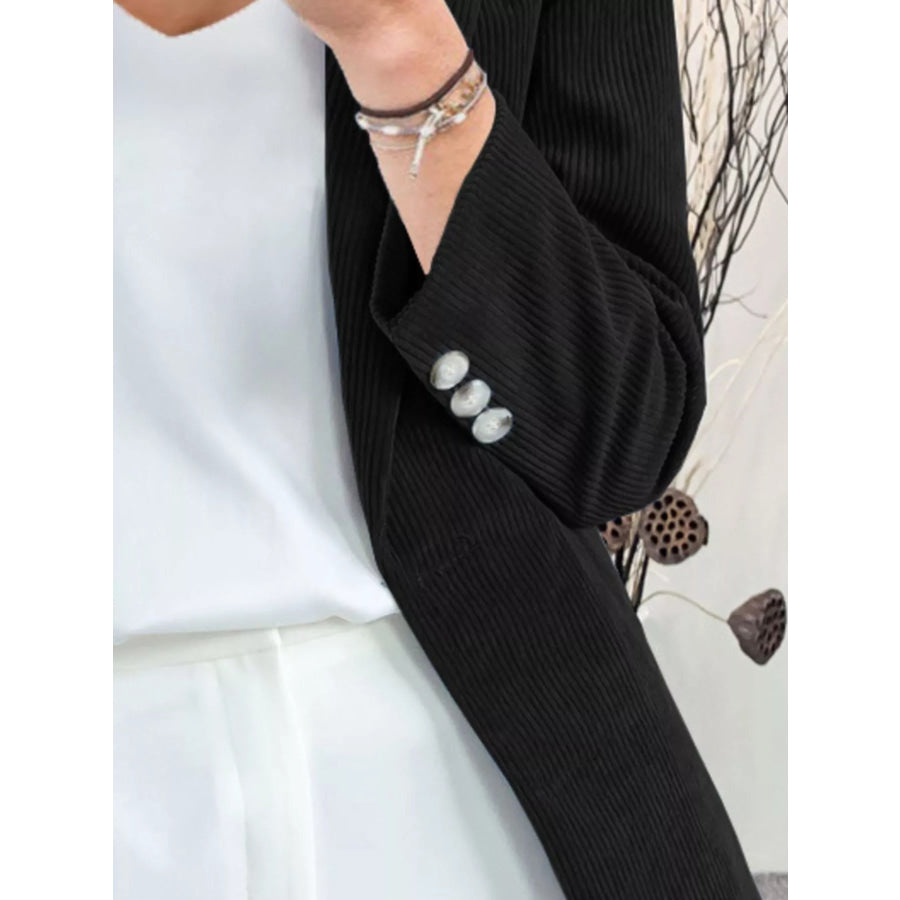 Corduroy Lapel Collar Casual Blazer Apparel and Accessories