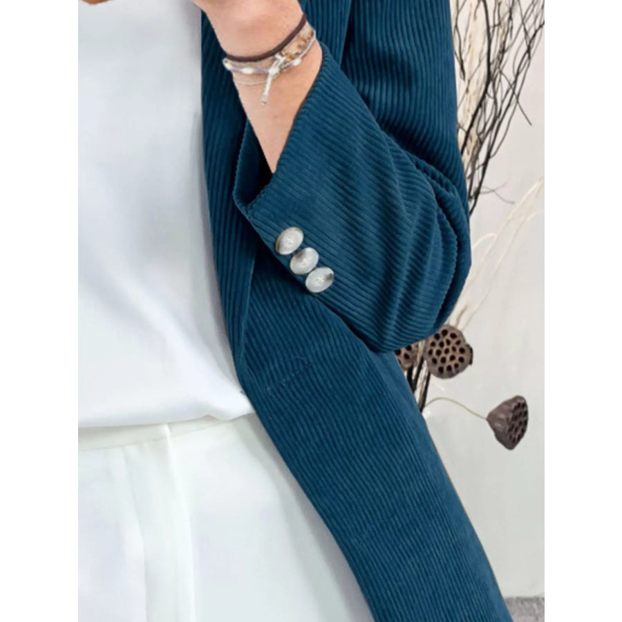 Corduroy Lapel Collar Casual Blazer Apparel and Accessories