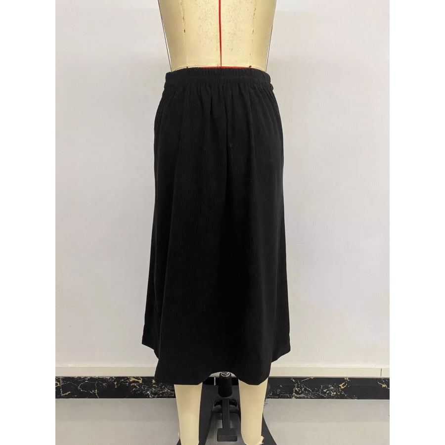 Corduroy Midi Skirt Apparel and Accessories