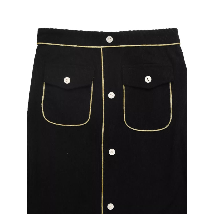 Corduroy Midi Skirt Apparel and Accessories