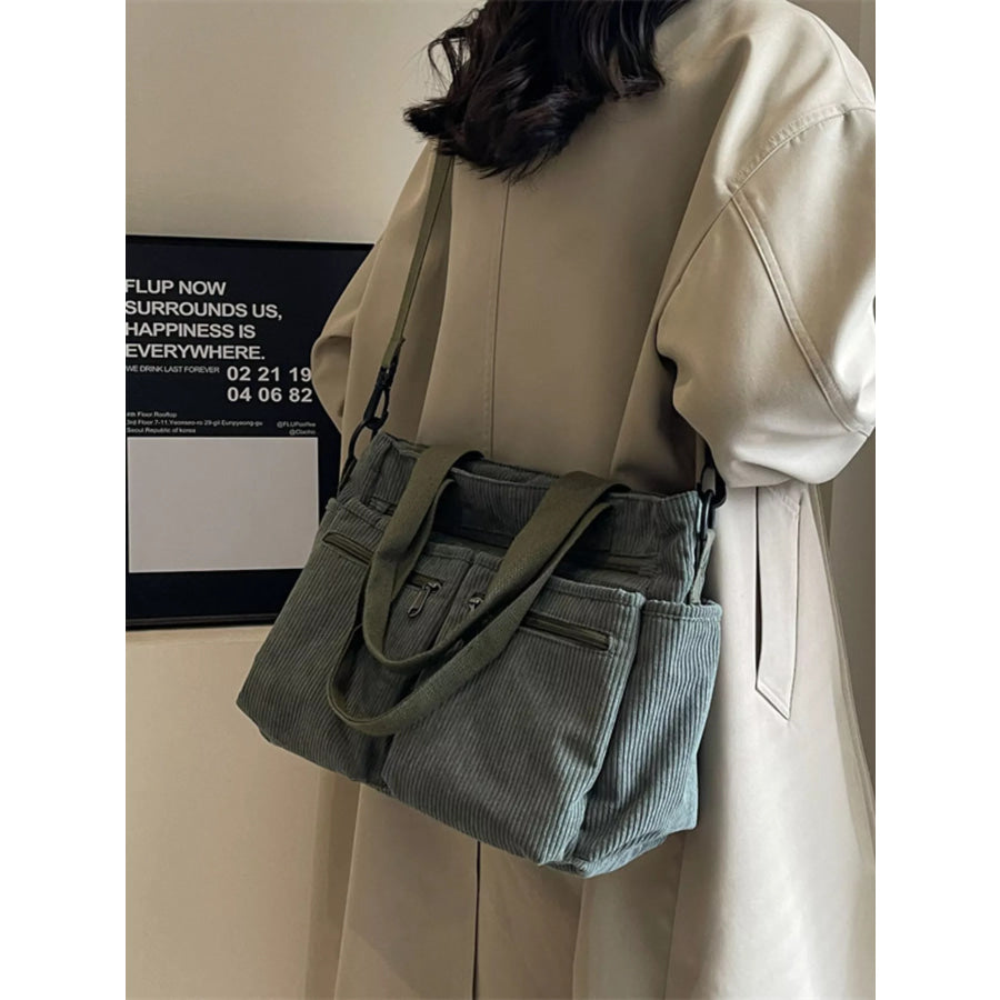 Corduroy Multi-Pocket Crossbody Bag Apparel and Accessories