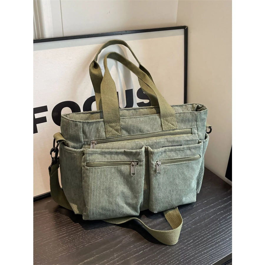 Corduroy Multi-Pocket Crossbody Bag Apparel and Accessories